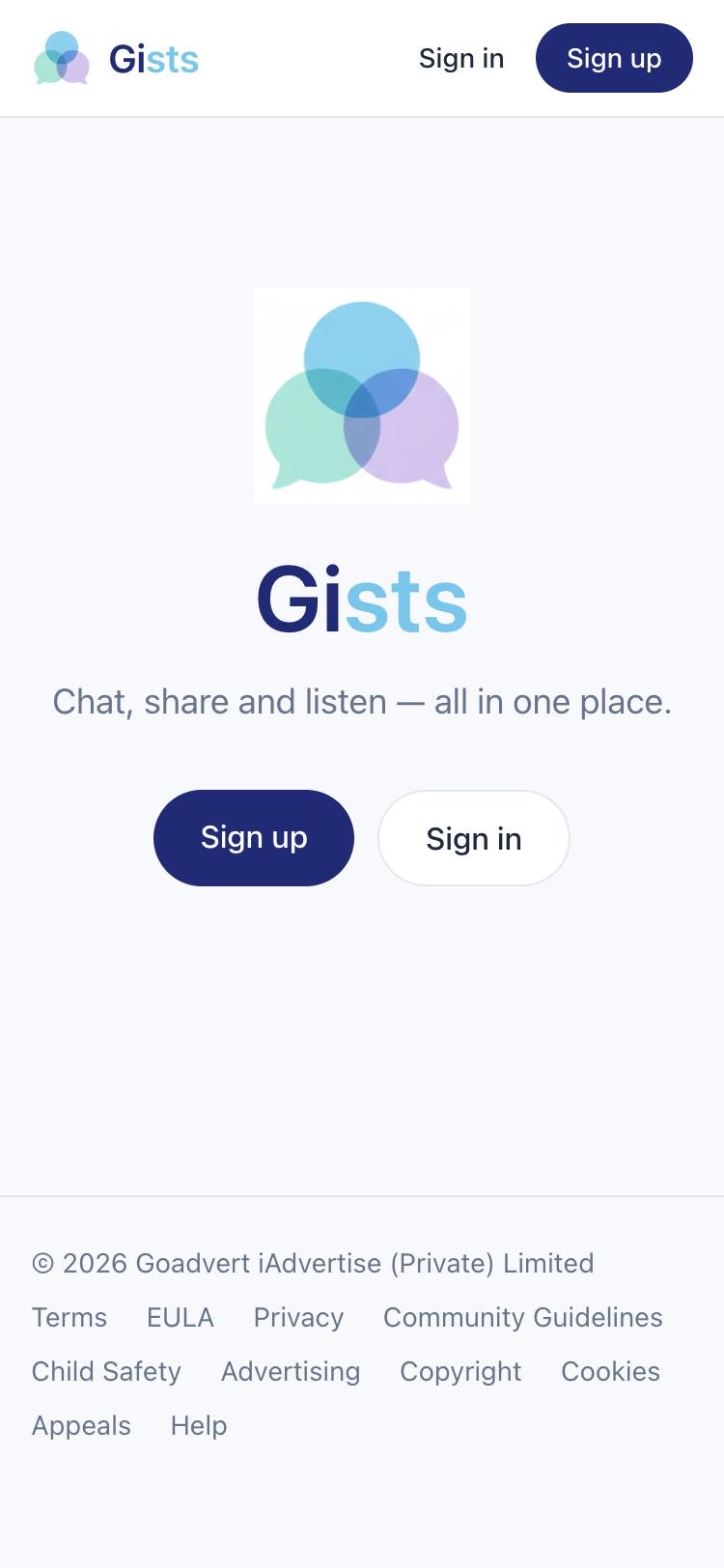 gists.chat app screen